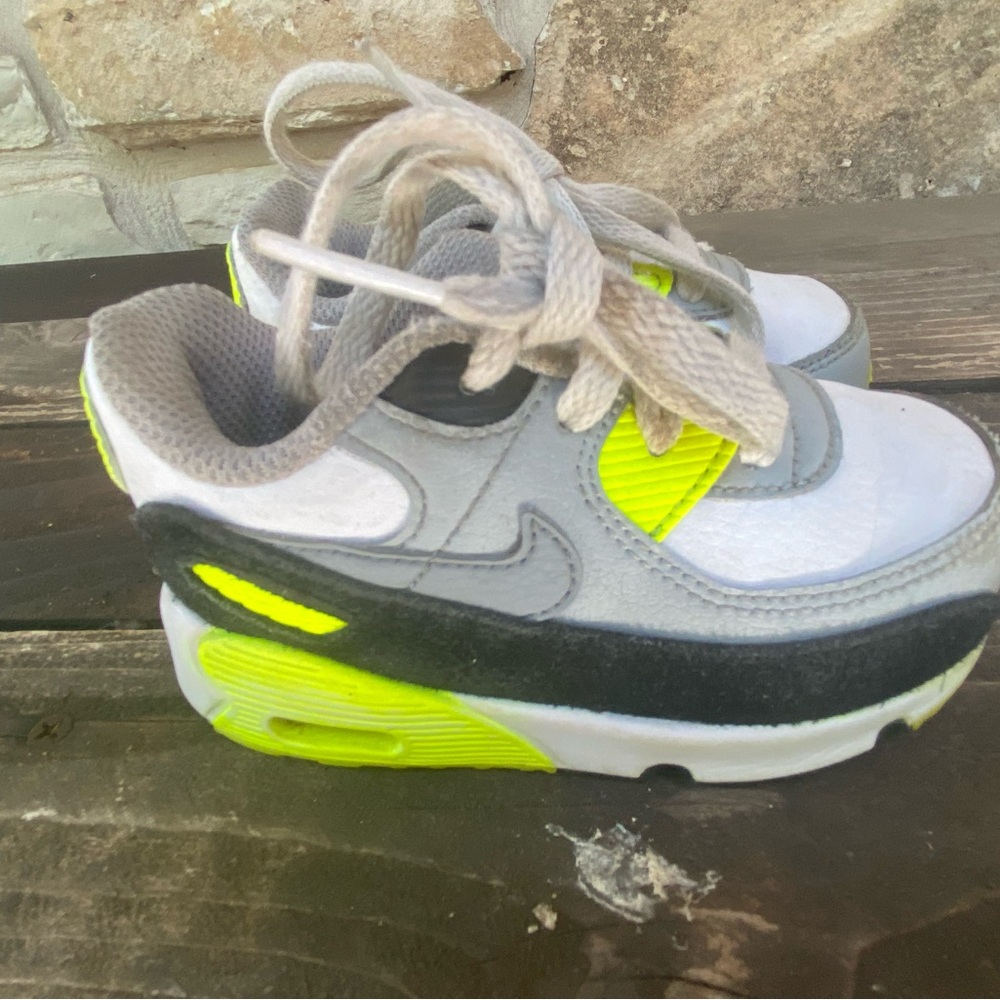 Baby Nike Air Max Gray and Neon Green Sneakers Size 6c